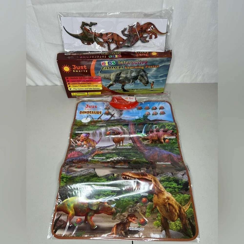 Just‎ Smarty Kids Interactive Dinosaur Learning Poster with Toy Figurines Set